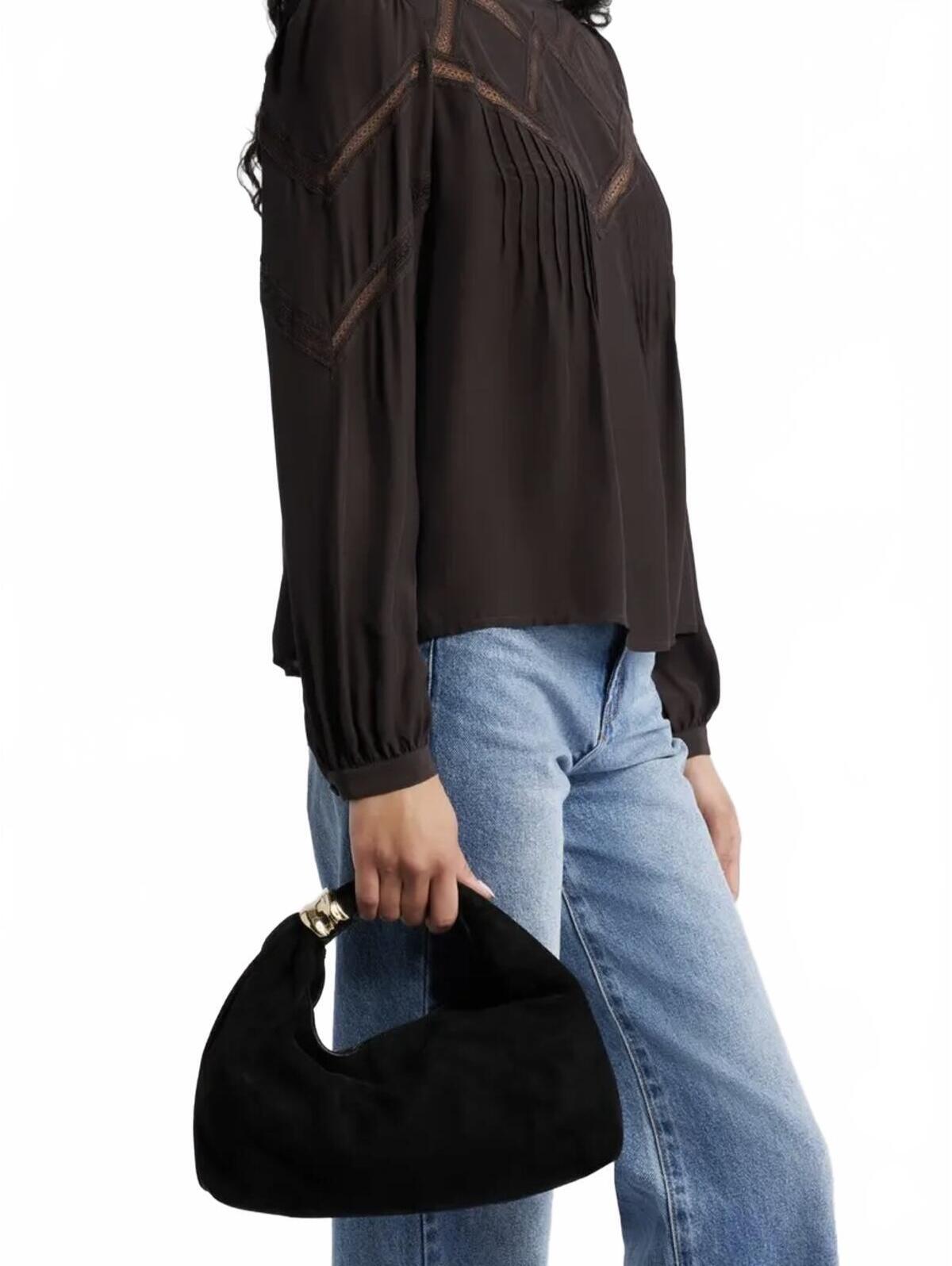 Madewell The Mini Pouch In Suede True Black
